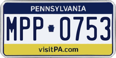 PA license plate MPP0753