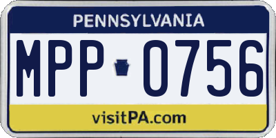 PA license plate MPP0756