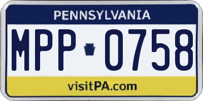 PA license plate MPP0758