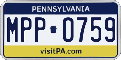 PA license plate MPP0759