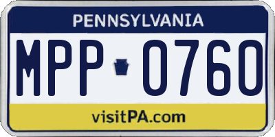 PA license plate MPP0760