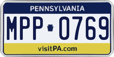 PA license plate MPP0769