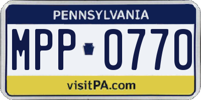PA license plate MPP0770