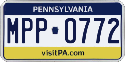 PA license plate MPP0772
