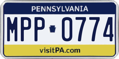 PA license plate MPP0774