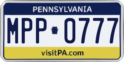 PA license plate MPP0777