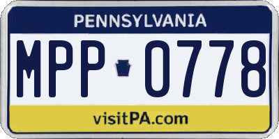 PA license plate MPP0778