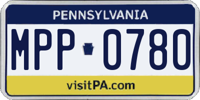 PA license plate MPP0780