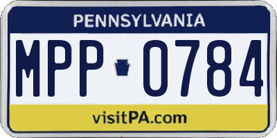 PA license plate MPP0784