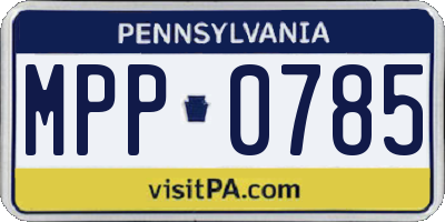 PA license plate MPP0785