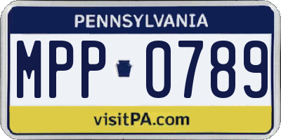 PA license plate MPP0789