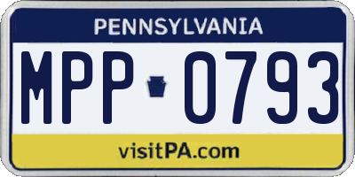 PA license plate MPP0793