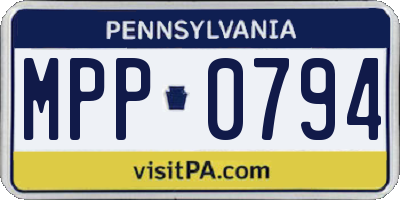 PA license plate MPP0794
