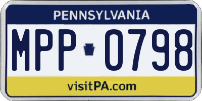 PA license plate MPP0798