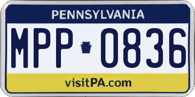 PA license plate MPP0836