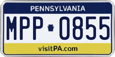PA license plate MPP0855