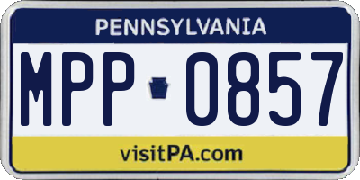 PA license plate MPP0857