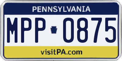 PA license plate MPP0875