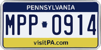 PA license plate MPP0914