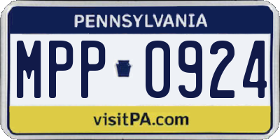 PA license plate MPP0924