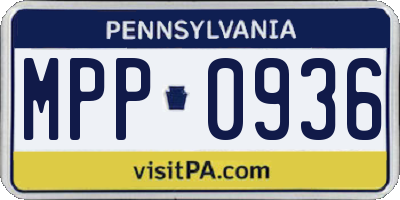 PA license plate MPP0936