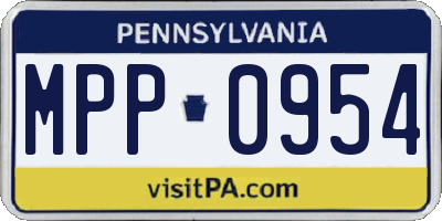 PA license plate MPP0954