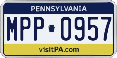 PA license plate MPP0957
