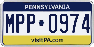 PA license plate MPP0974