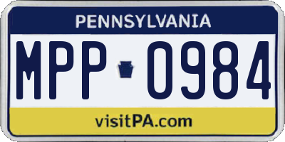 PA license plate MPP0984