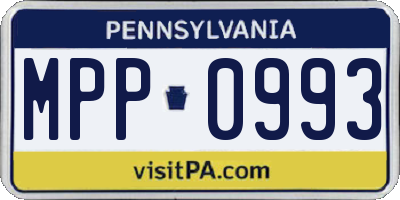 PA license plate MPP0993