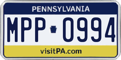 PA license plate MPP0994