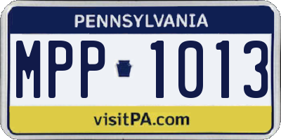 PA license plate MPP1013