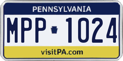 PA license plate MPP1024