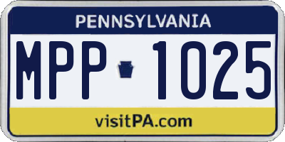 PA license plate MPP1025