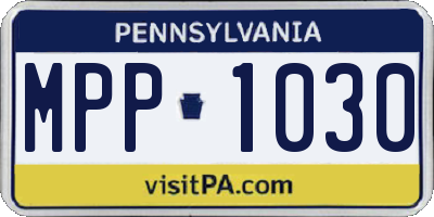 PA license plate MPP1030