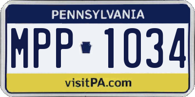 PA license plate MPP1034