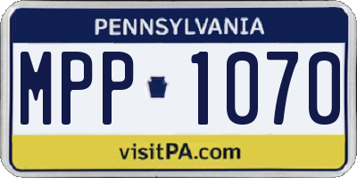 PA license plate MPP1070
