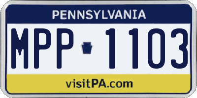 PA license plate MPP1103