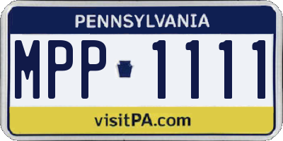 PA license plate MPP1111