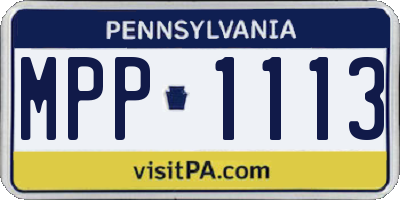PA license plate MPP1113