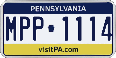 PA license plate MPP1114