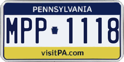 PA license plate MPP1118