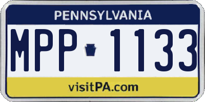 PA license plate MPP1133