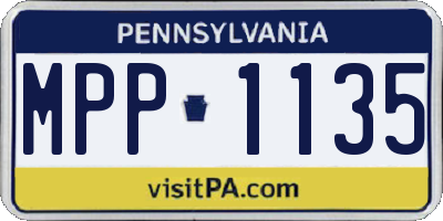 PA license plate MPP1135