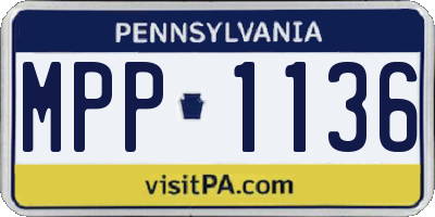 PA license plate MPP1136