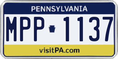 PA license plate MPP1137