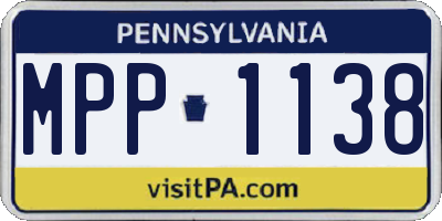 PA license plate MPP1138