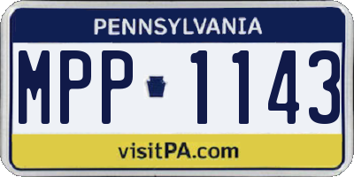 PA license plate MPP1143
