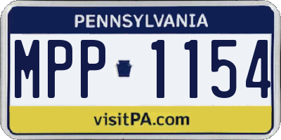 PA license plate MPP1154