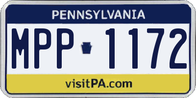 PA license plate MPP1172